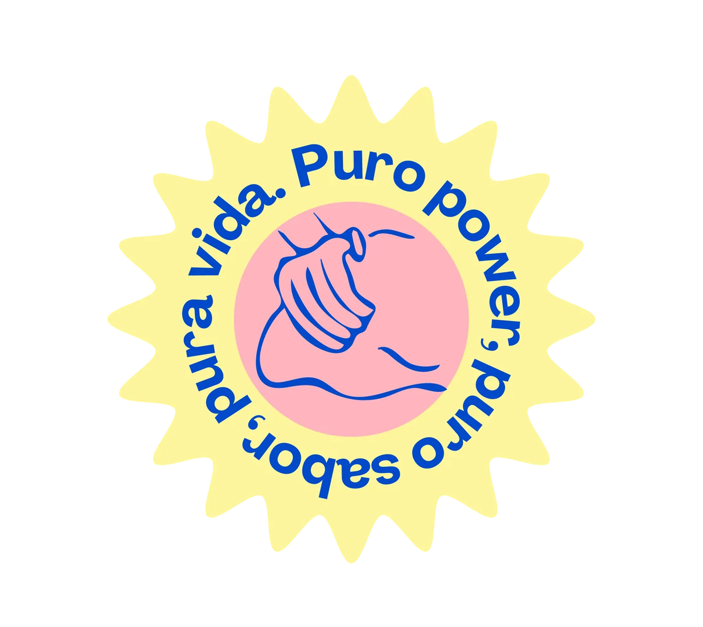 Sello Pura vida, puro power, puro sabor